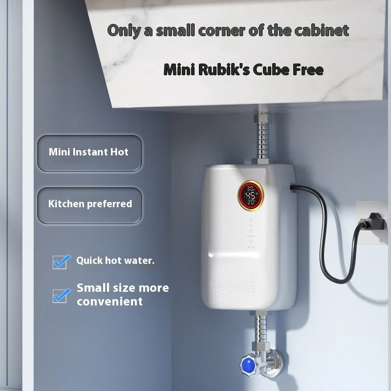 (image for) 220V 5500W Instant Hot Water Heater Constant Temperature Small Household Water Heater Quick Hot Shower 24-hour Hot Water Supply